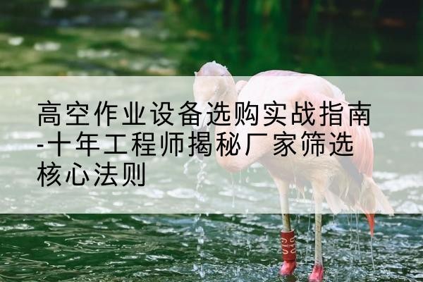 灞桥剪叉式升降机厂家-高空作业设备选购实战指南-十年工程师揭秘厂家筛选核心法则