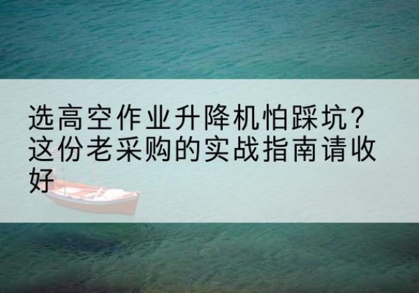 灞桥高空作业升降机厂家推荐-选高空作业升降机怕踩坑？这份老采购的实战指南请收好